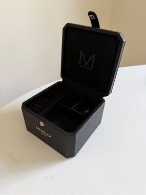 Messika Black Pebbled Leather Travel Jewelry Box